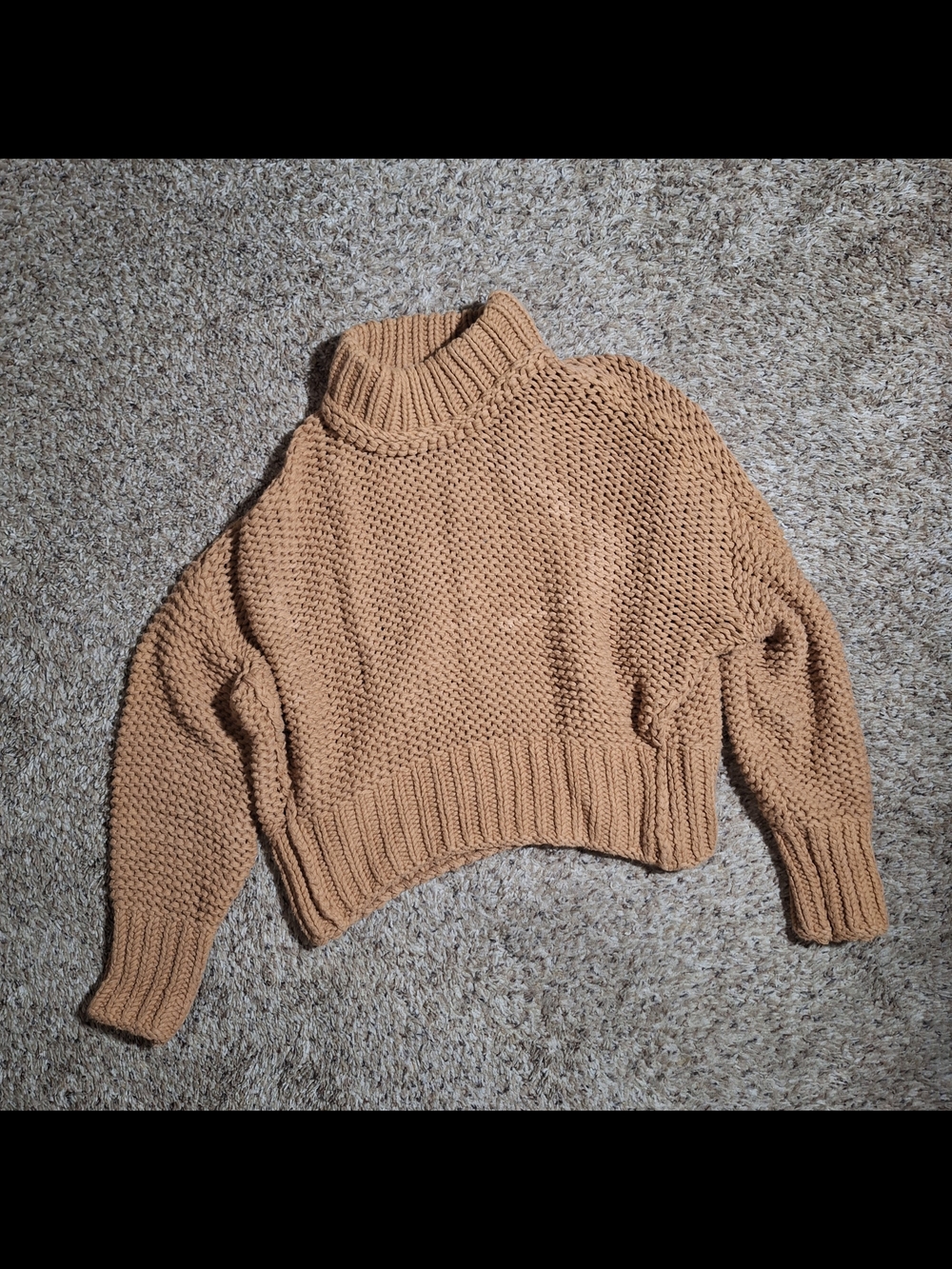 Free People My Only Sunshine Chunky Knit Tan Sweater Size S